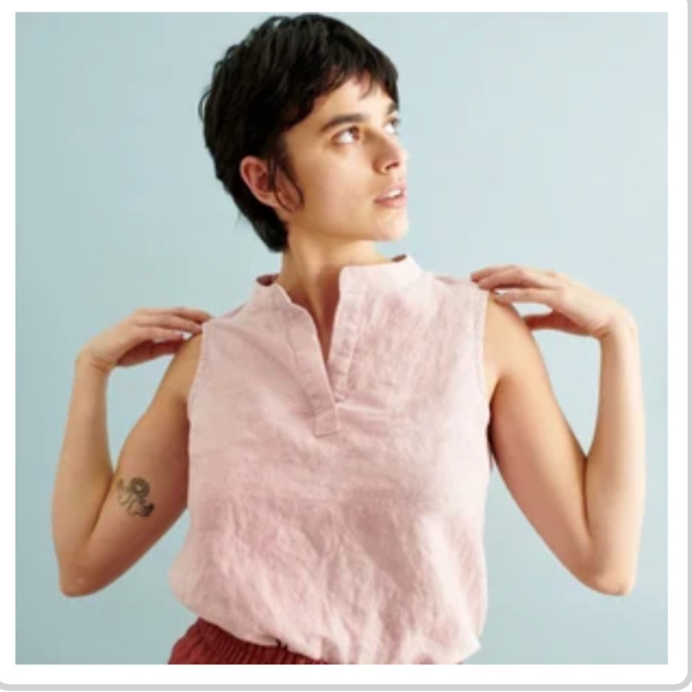 notPERFECTLINEN Mons Top in Dusty Rose